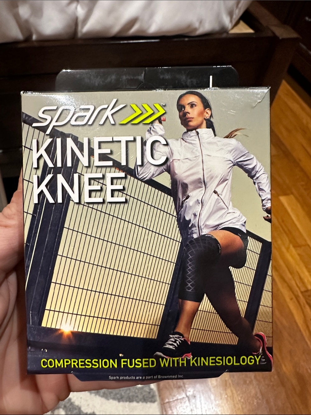 Spark Kinetic Knee Sleeve in Black with Lime Accents